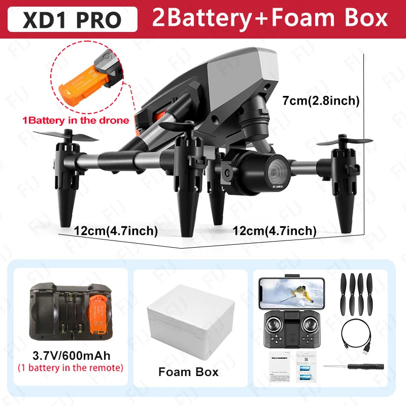 XD1 PRO Mini Drone 60g Dual Camera Optical Flow WIFI Aerial Photography Quadcopter Remote Control Drones Christmas Gifts RC Toys