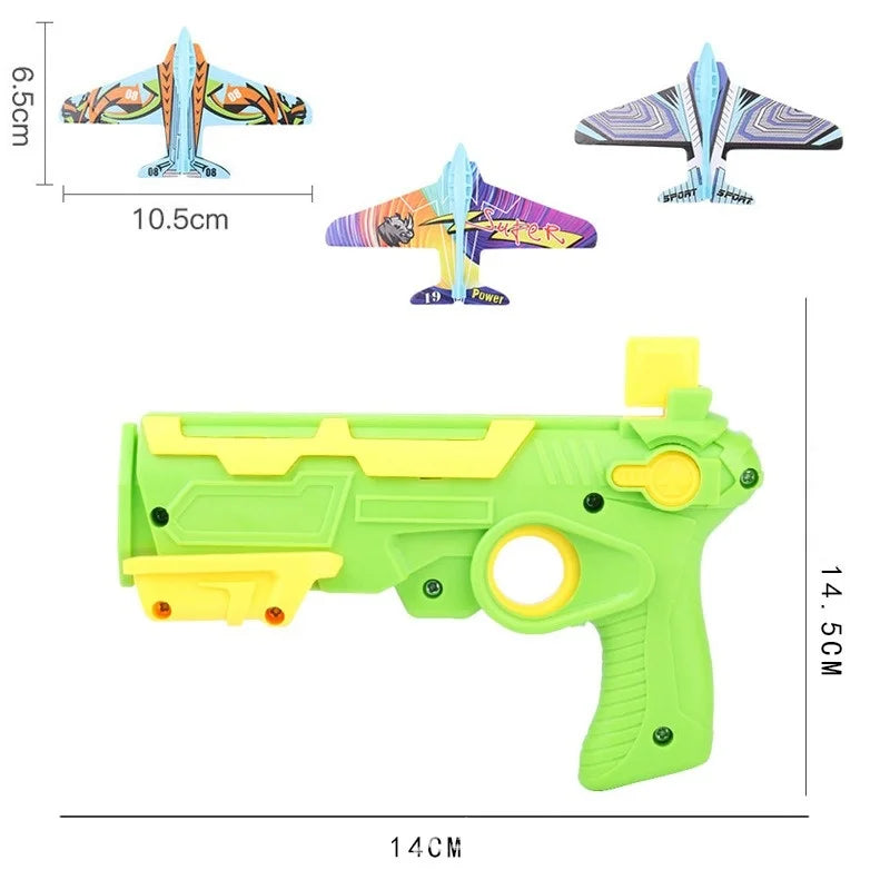 Airplane Launcher Toy Children Catapult Foam Plane Funny Throwing Airplane Toys for Kids Outdoor Launch Flying Toys Gifts