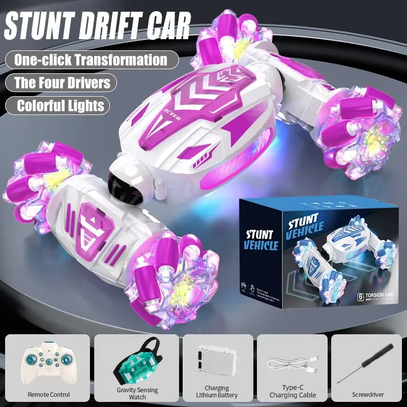 RC Stunt Car Gesture Induction Deformation Twist Climbing Slide Drift Car Radio Control Vehicle Electronic Toy with Light Music