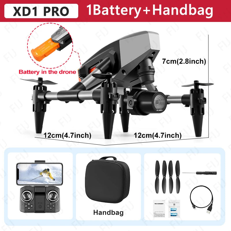 XD1 PRO Mini Drone 60g Dual Camera Optical Flow WIFI Aerial Photography Quadcopter Remote Control Drones Christmas Gifts RC Toys
