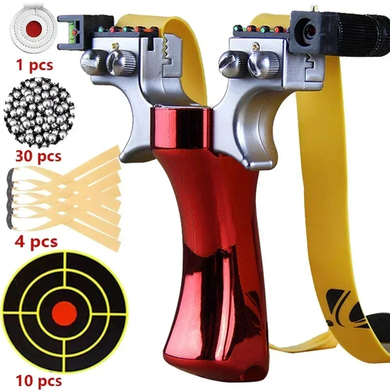 Double Spiral Laser Slingsshot 4-color Thickened Handle Fast Press Slingshot for Outdoor Hunting and Shooting Toy Guns Game