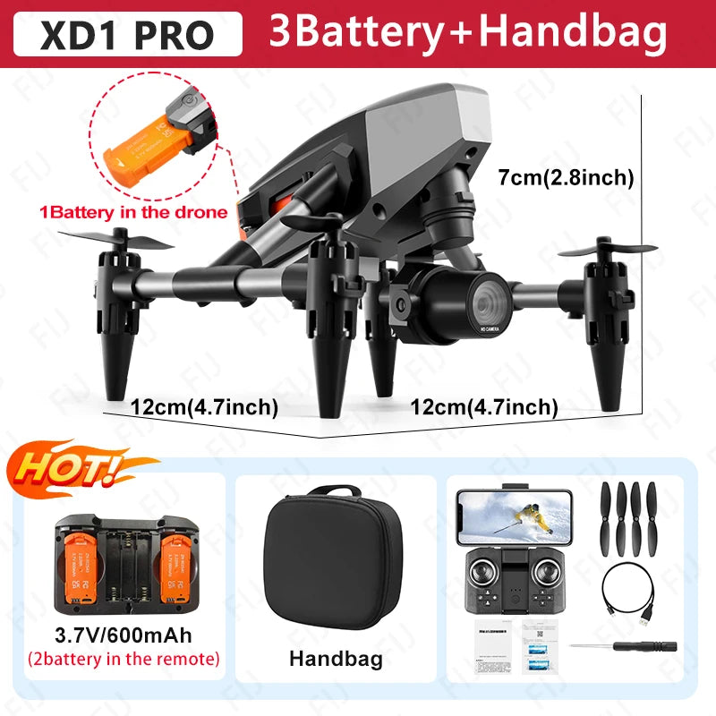 XD1 PRO Mini Drone 60g Dual Camera Optical Flow WIFI Aerial Photography Quadcopter Remote Control Drones Christmas Gifts RC Toys