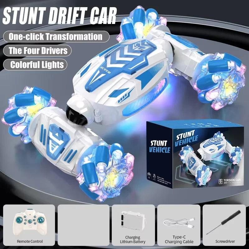 RC Stunt Car Gesture Induction Deformation Twist Climbing Slide Drift Car Radio Control Vehicle Electronic Toy with Light Music