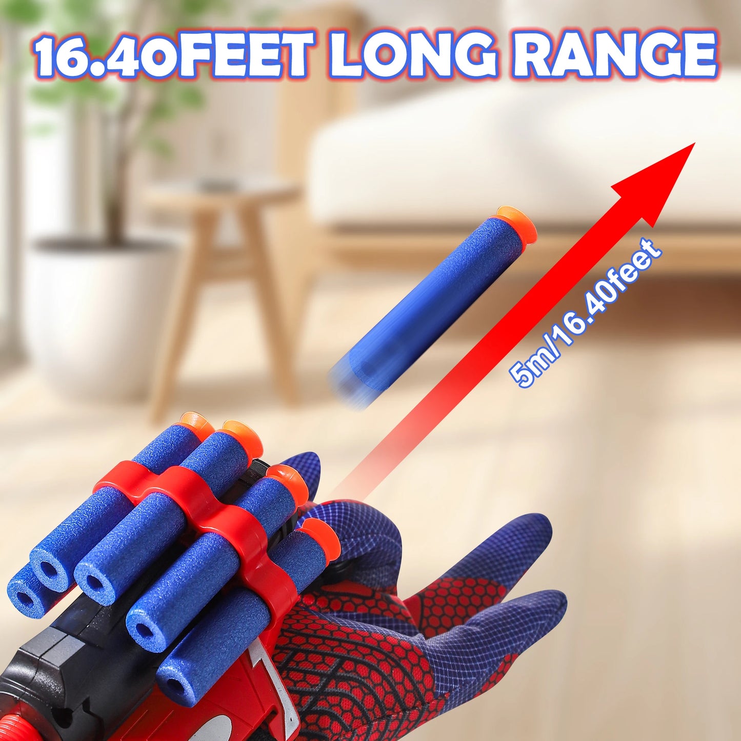 AIUAZA Spider Gloves Web Shooter Toy For Kids - 15 Darts, Plastic Cosplay Launcher Glove, Hero Movie Launcher, Wrist Toy Set,