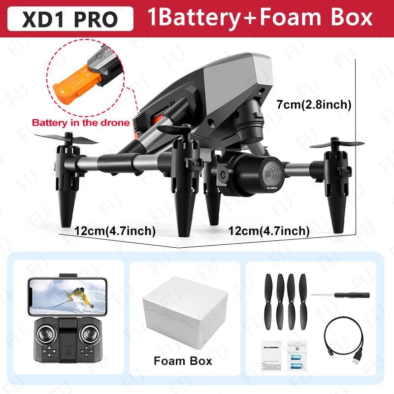XD1 PRO Mini Drone 60g Dual Camera Optical Flow WIFI Aerial Photography Quadcopter Remote Control Drones Christmas Gifts RC Toys