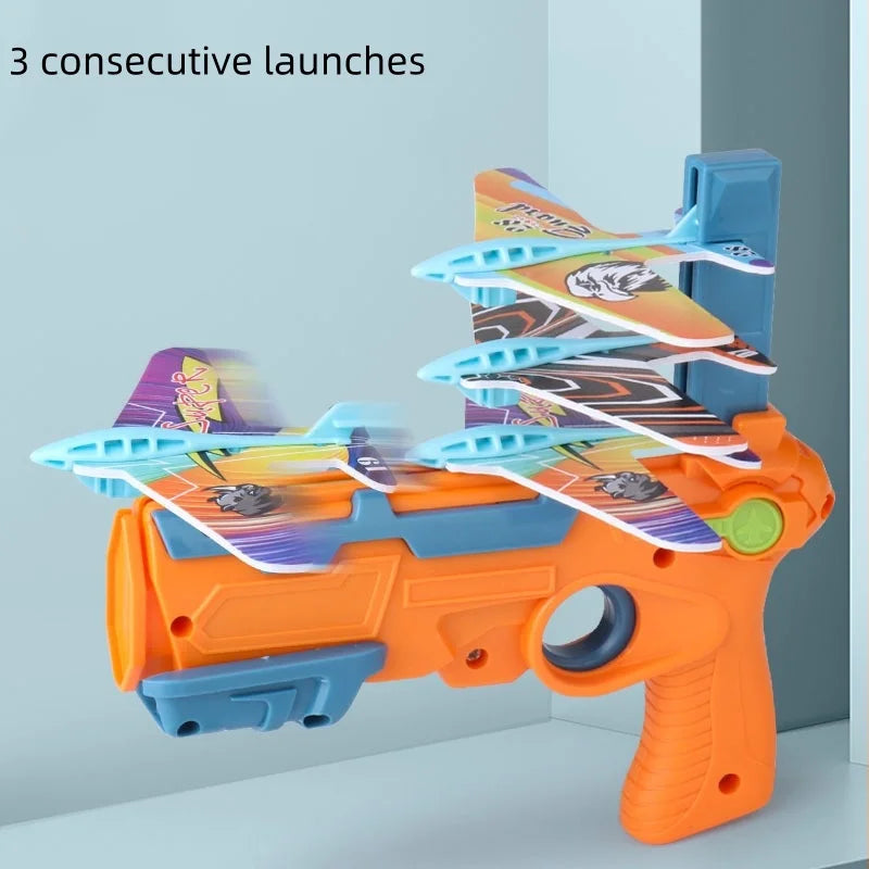 Airplane Launcher Toy Children Catapult Foam Plane Funny Throwing Airplane Toys for Kids Outdoor Launch Flying Toys Gifts