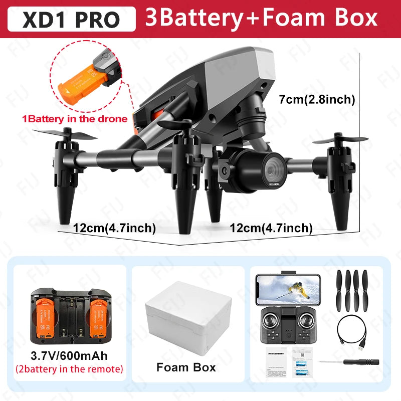 XD1 PRO Mini Drone 60g Dual Camera Optical Flow WIFI Aerial Photography Quadcopter Remote Control Drones Christmas Gifts RC Toys