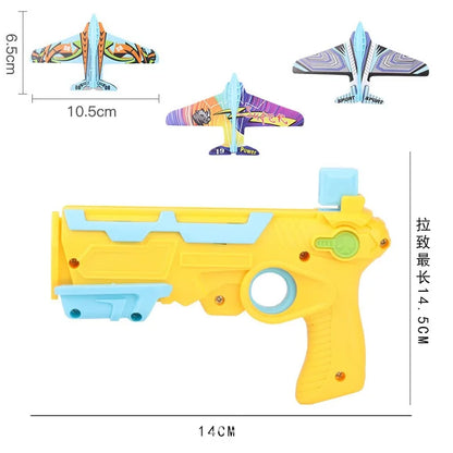 Airplane Launcher Toy Children Catapult Foam Plane Funny Throwing Airplane Toys for Kids Outdoor Launch Flying Toys Gifts
