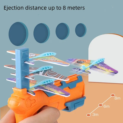 Airplane Launcher Toy Children Catapult Foam Plane Funny Throwing Airplane Toys for Kids Outdoor Launch Flying Toys Gifts