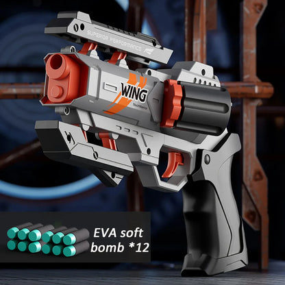 Kids Soft Bullets Guns Toy For Boy Adult EVA Foam Bullet Pistol Rapid Deformation Revolver Children Outdoor Shooting Toys Gifts