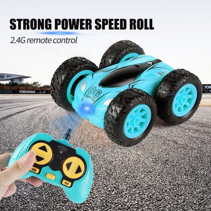 2.4G Mini RC Car High-speed Double-Sided Drift Stunt 360 Degree Dump Truck Light Bomb 4wd Drive Jump children's toys