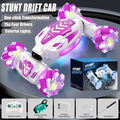 RC Stunt Car Gesture Induction Deformation Twist Climbing Slide Drift Car Radio Control Vehicle Electronic Toy with Light Music