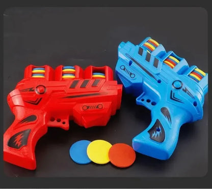 Funny Kids Soft Catapult Flying Saucer Gun Toy Double Parent-child Interactive Soft Bullet Shooting Jumping EVA Carrot Gun Toys