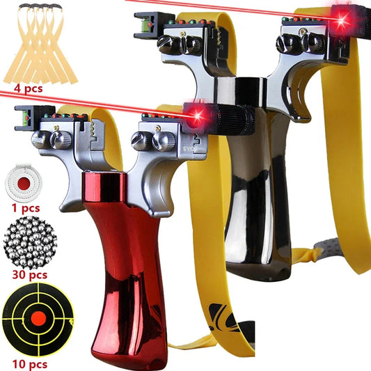 Double Spiral Laser Slingsshot 4-color Thickened Handle Fast Press Slingshot for Outdoor Hunting and Shooting Toy Guns Game