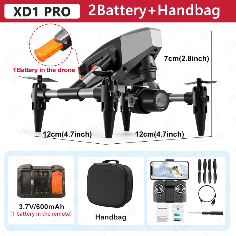 XD1 PRO Mini Drone 60g Dual Camera Optical Flow WIFI Aerial Photography Quadcopter Remote Control Drones Christmas Gifts RC Toys