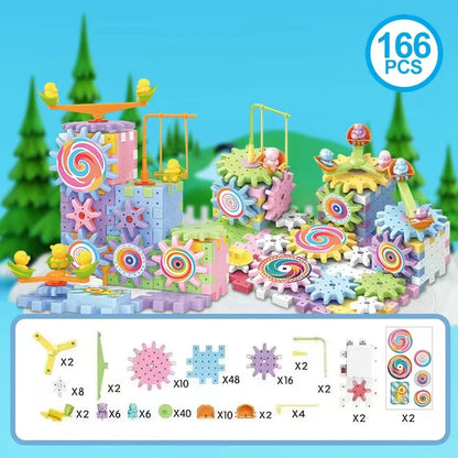 Hot 83-263 PCS Electric Gears 3D Puzzle Model Building Kits Plastic Brick Blocks Educational Toys For Kids Children Xmas Gifts
