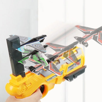 Airplane Launcher Toy Children Catapult Foam Plane Funny Throwing Airplane Toys for Kids Outdoor Launch Flying Toys Gifts