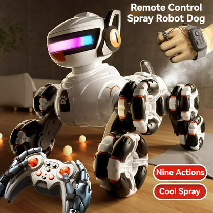New Remote Control Car Spray Stunt Eight-wheel Robot Dog Intelligent RC Machine Swinging Arm Climbing Car Toy Boy Christmas Gift