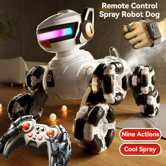 New Remote Control Car Spray Stunt Eight-wheel Robot Dog Intelligent RC Machine Swinging Arm Climbing Car Toy Boy Christmas Gift