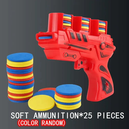 Funny Kids Soft Catapult Flying Saucer Gun Toy Double Parent-child Interactive Soft Bullet Shooting Jumping EVA Carrot Gun Toys