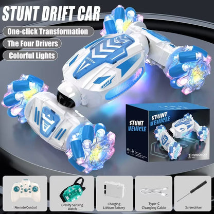 RC Stunt Car Gesture Induction Deformation Twist Climbing Slide Drift Car Radio Control Vehicle Electronic Toy with Light Music