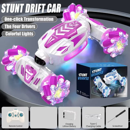 RC Stunt Car Gesture Induction Deformation Twist Climbing Slide Drift Car Radio Control Vehicle Electronic Toy with Light Music