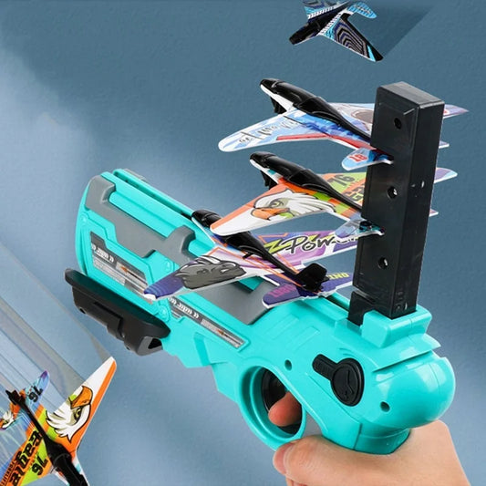 Airplane Launcher Toy Children Catapult Foam Plane Funny Throwing Airplane Toys for Kids Outdoor Launch Flying Toys Gifts