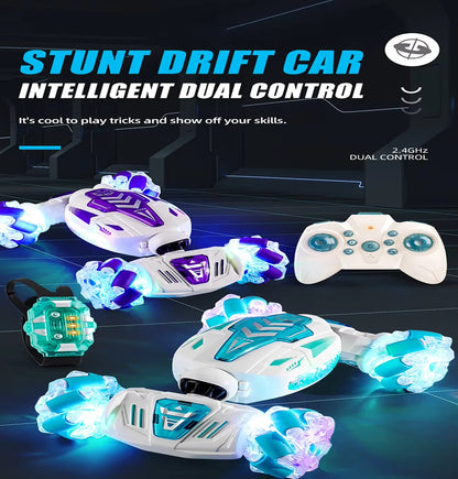 RC Stunt Car Gesture Induction Deformation Twist Climbing Slide Drift Car Radio Control Vehicle Electronic Toy with Light Music